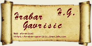 Hrabar Gavrišić vizit kartica